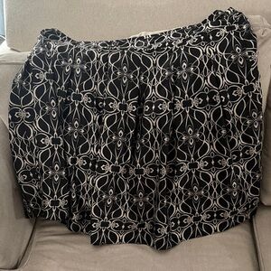 Mossimo Supply Co. Black and Cream Patterned A-Line Skirt